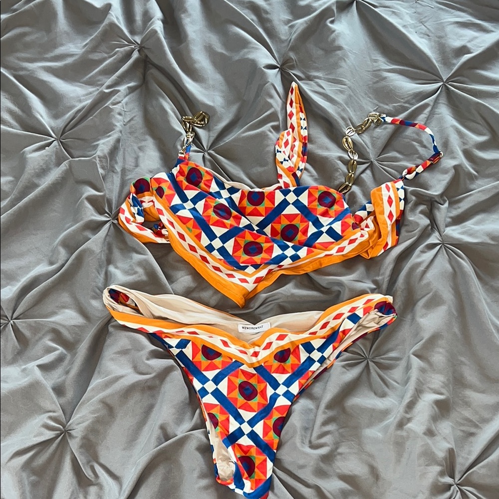 WeWoreWhat Multicolor Geometric Bikini